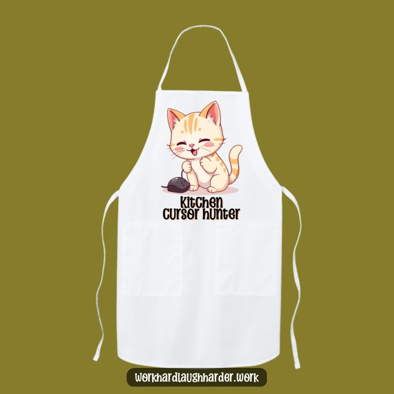 Funny Cat Mouse Cursor Apron: Cook with Playful Tech