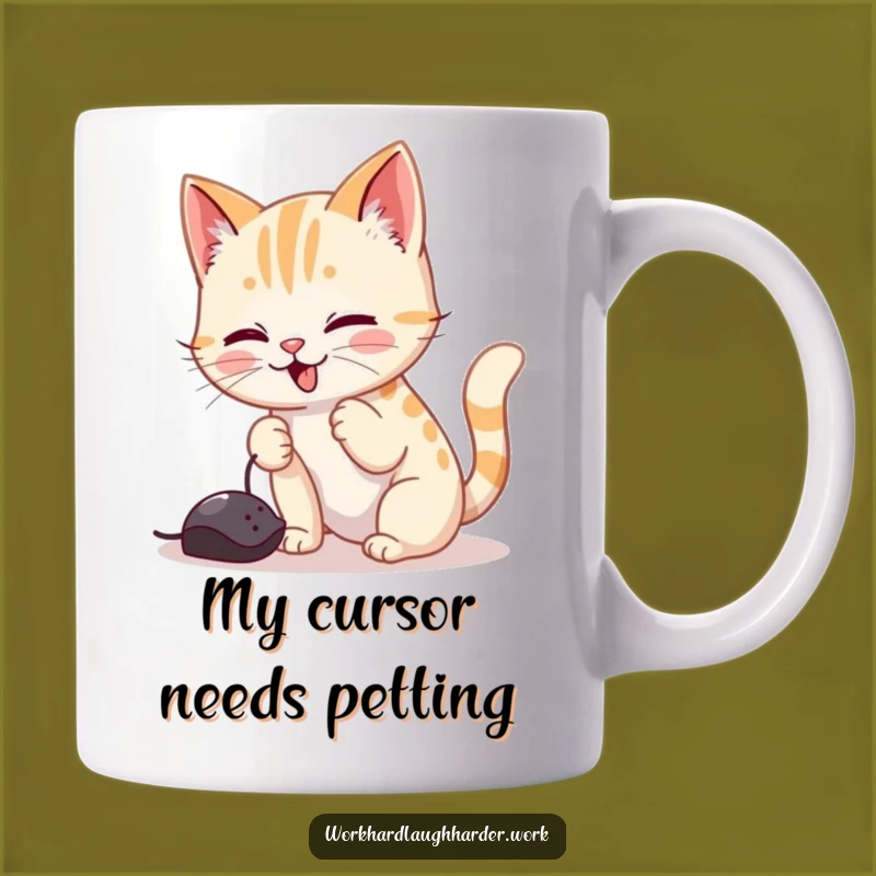 Funny Cat Mouse Cursor Mug: Playful Tech Fun Gift for Cat Lovers