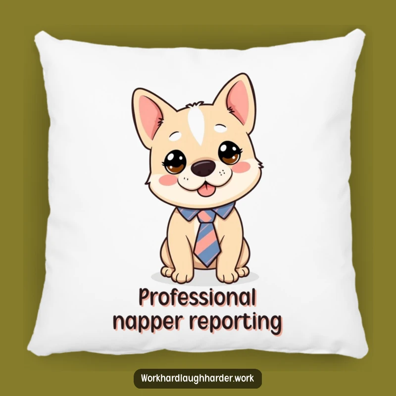 Funny Dog Tie Askew Pillow - Comfy & Comical Canine Accent, Great Funny Gift