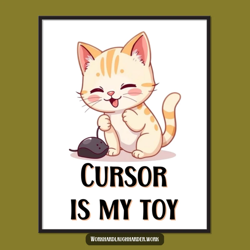 Funny Cat Mouse Cursor Digital Art: Playful Tech Decor