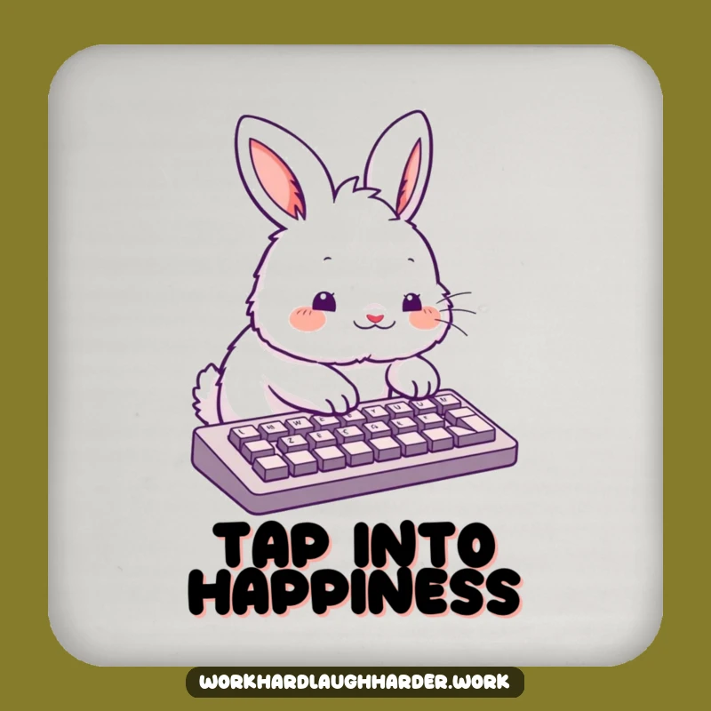 Funny Rabbit Keyboard Coaster Set - Protect Surfaces with Tech Charm