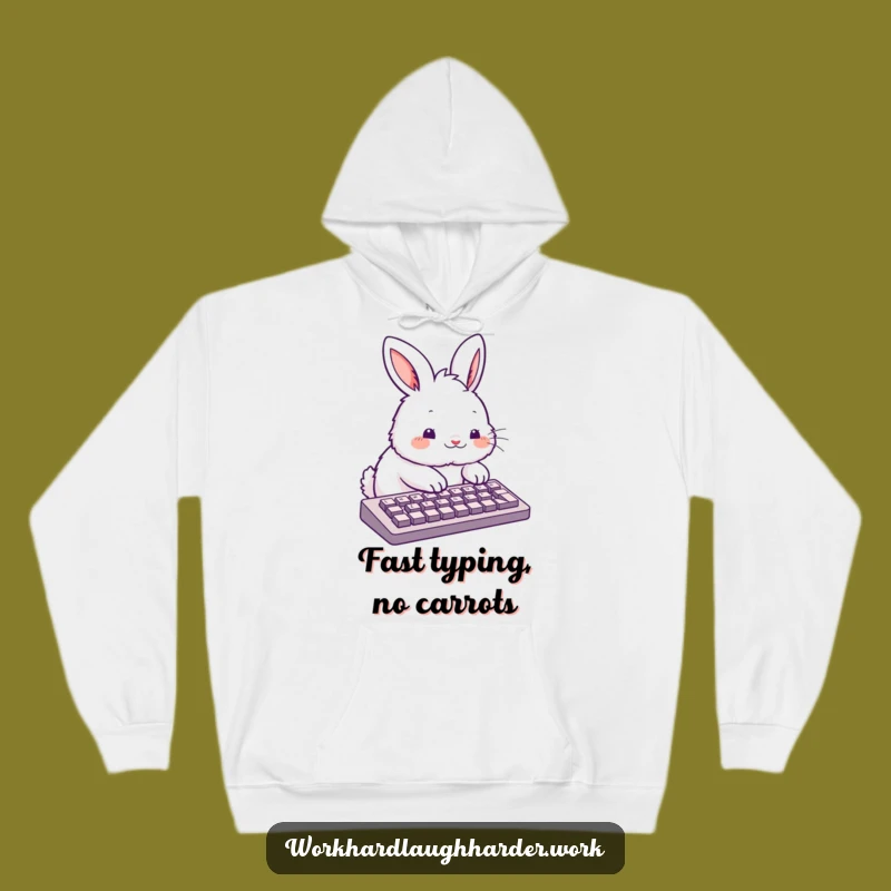 Cozy Funny Rabbit Keyboard Hoodie - Warm Sweatshirt for Digital Nomads