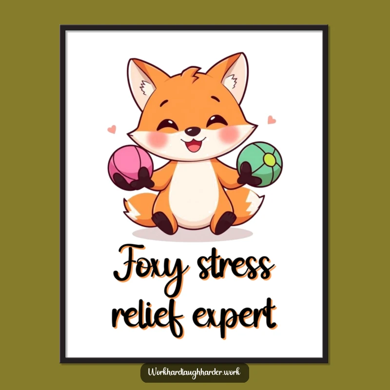 Free Printable Fox Wall Art: Humorous Juggling Fox Decor for Any Space