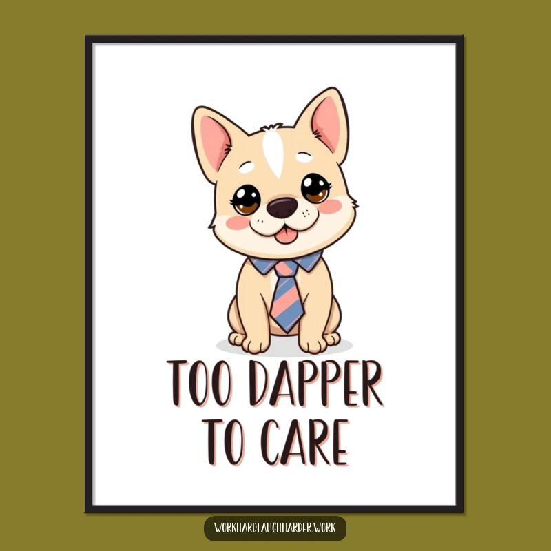 Free Printable Dog Wall Art: Funny Tie Dog Downloadable Decor Gift