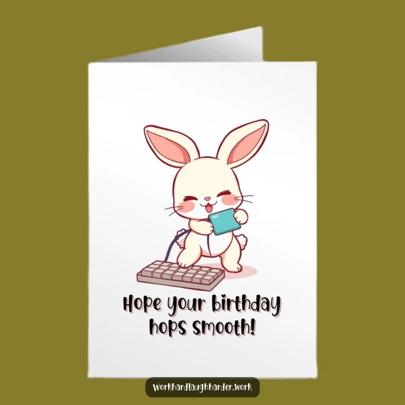 Funny Free Printable Bunny Birthday Card - Tripping Humor Downloadable Gift!