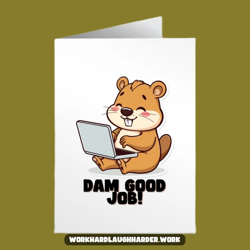 Free Printable Beaver Congrats Card - Small Laptop Big Win Downloadable!