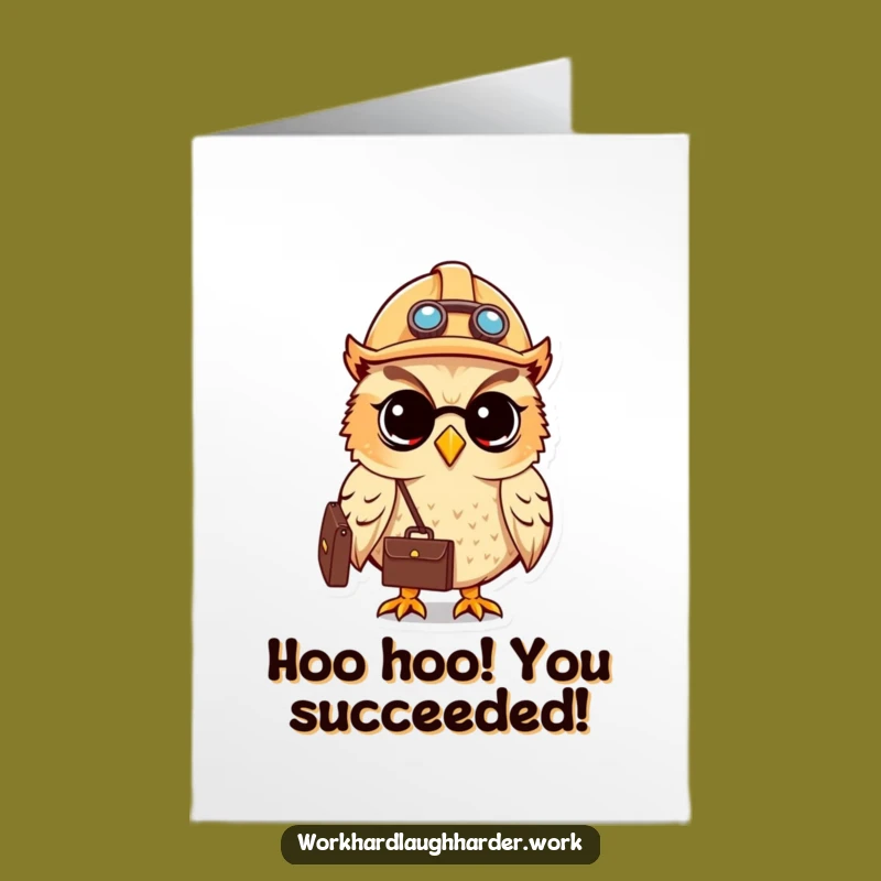 Free Printable Congrats Card: Business Owl's Success - Funny Downloadable Gift!