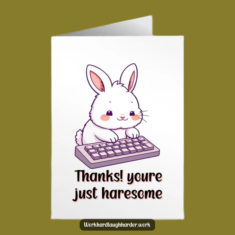 Free Printable Thank You Card: Rabbit's Digital Thanks - Speedy Downloadable Gift