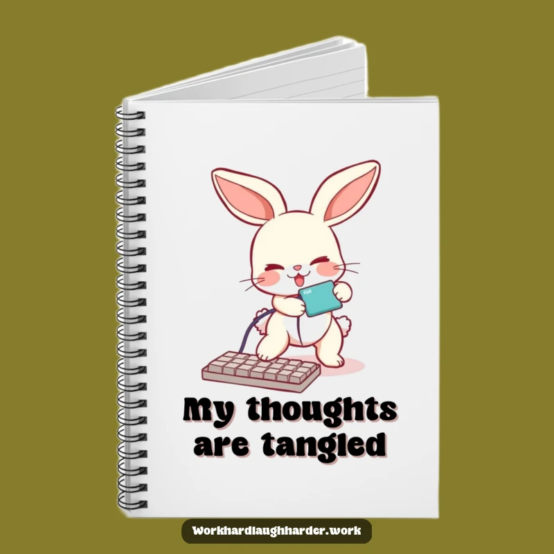 Funny Bunny Tripping Cable Notebook: Jot Down Tech Ideas