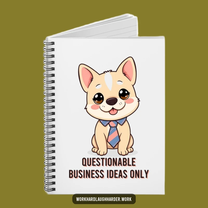 Funny Dog Tie Askew Notebook - Comical Canine Journal, Great Funny Gift