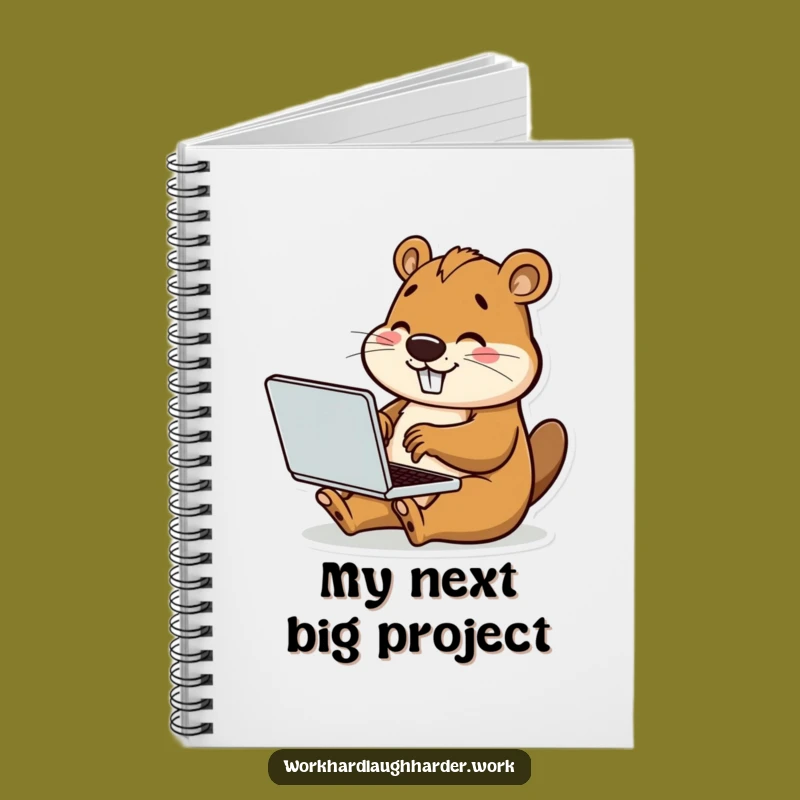 Funny Beaver Typing Laptop Notebook: Jot Down Productive Ideas