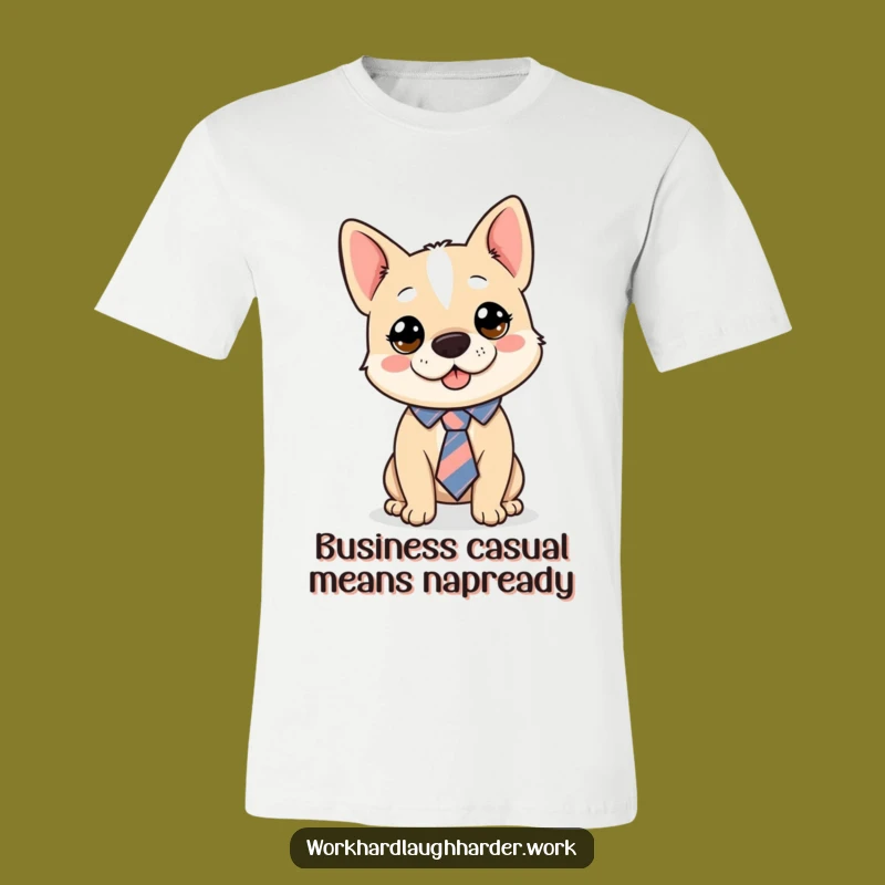 Funny Dog Tie Askew T-Shirt - Comical Canine Graphic Tee, Great Funny Gift