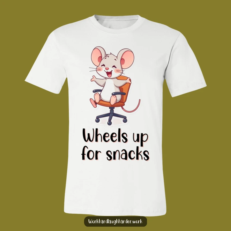 Funny Mouse Office Chair T-Shirt - Comical Desk Rider Tee, Great Funny Gift
