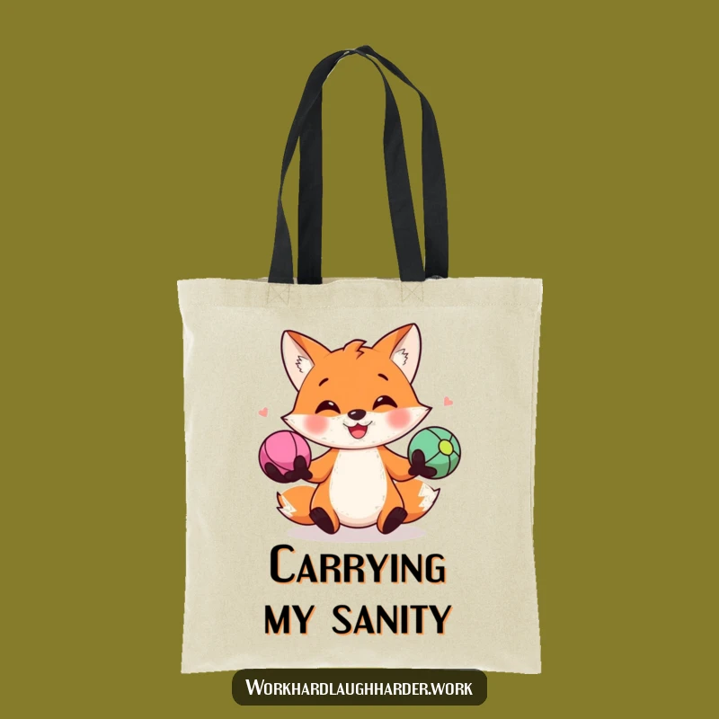 Funny Fox Juggling Tote Bag: Stylish & Hilarious Art for Daily Errands, Perfect Gift