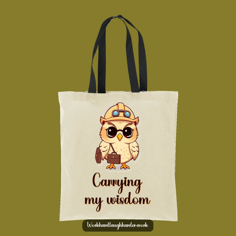 Funny Owl Hard Hat Tote Bag - Chic Canvas Bag for Business Essentials